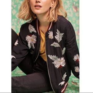 Anthropologie Embroidered Bomber Jacket